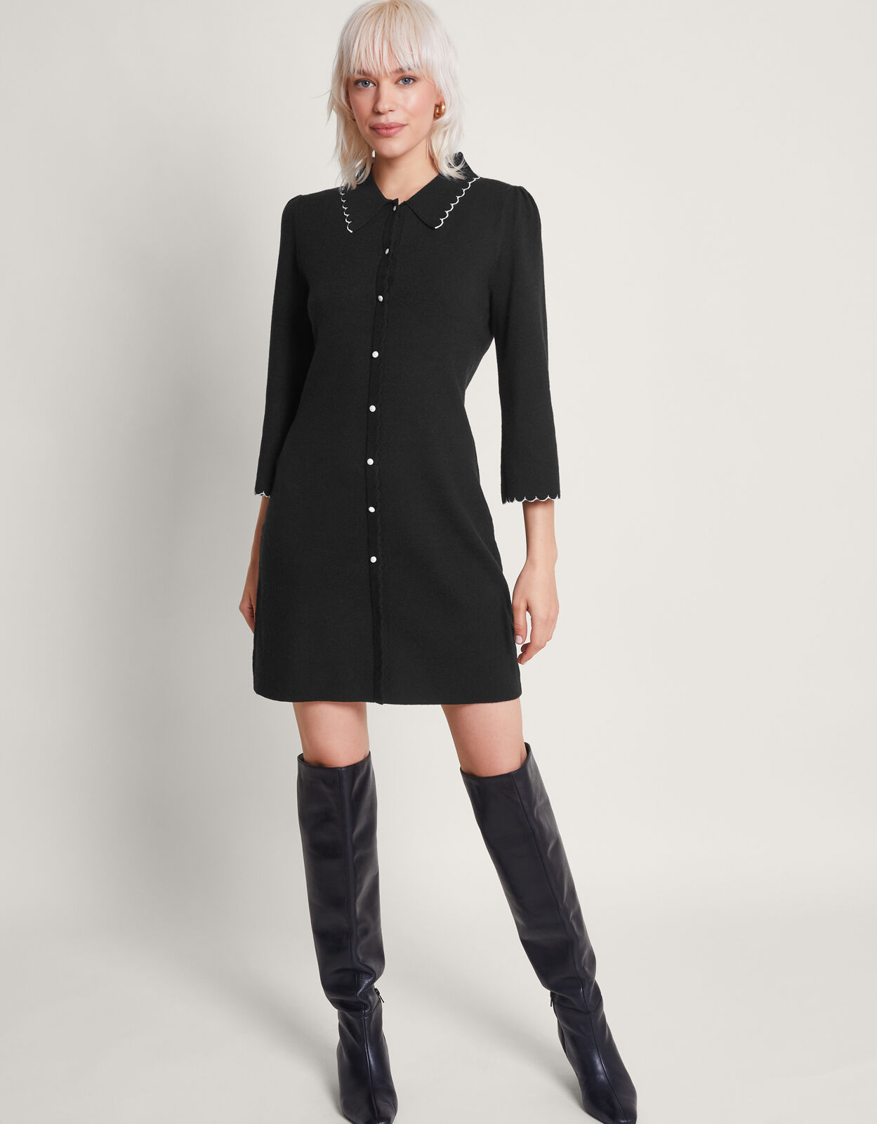 Monsoon black discount knitted dress