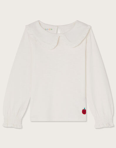 Jersey Collar Shirt, Ivory (IVORY), large