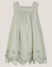 Baby Bonnie Embroidered Party Dress, Green (SAGE), large