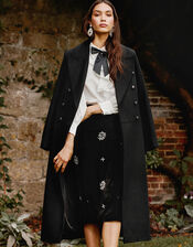 Daria Double-Breasted Coat, Black (BLACK), large