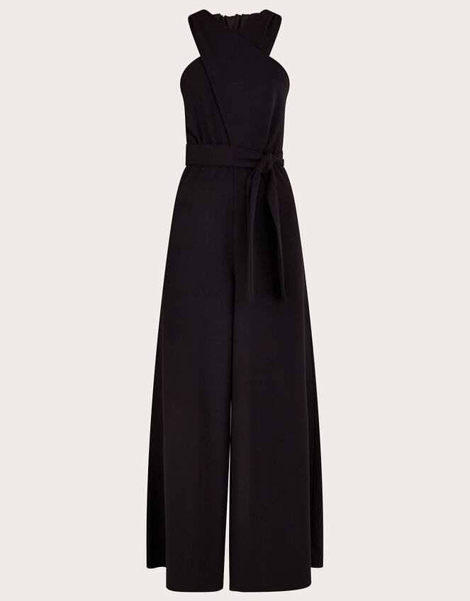 Jersey Smart Cross-over Jumpsuit Black | Jumpsuits | Monsoon UK.