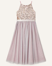 Truth Sequin Corsage Dress , Pink (DUSKY PINK), large