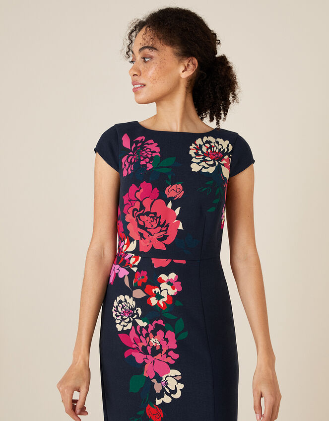 Pippa Floral Shift Dress, Blue (NAVY), large