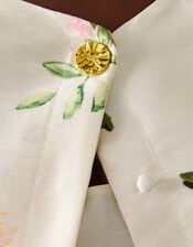 Anne Floral Puff Sleeve Jacket, Cream (CREAM), large