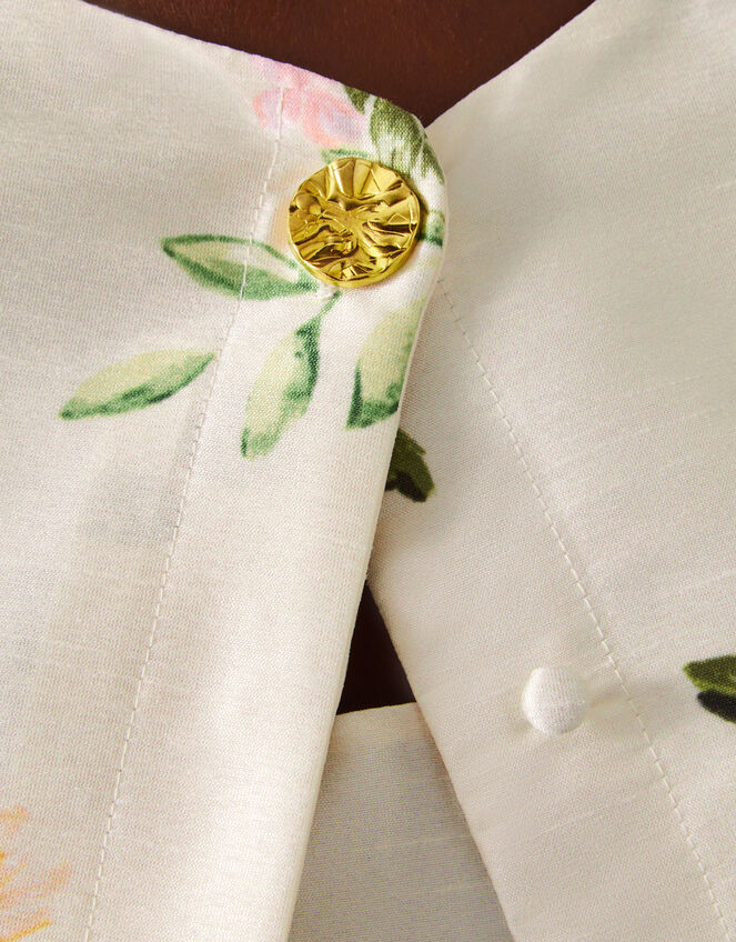 Anne Floral Puff Sleeve Jacket, Cream (CREAM), large