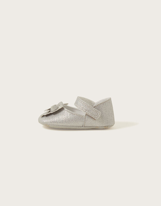 Sparkle Bow Booties Silver | Baby Booties | Monsoon UK.