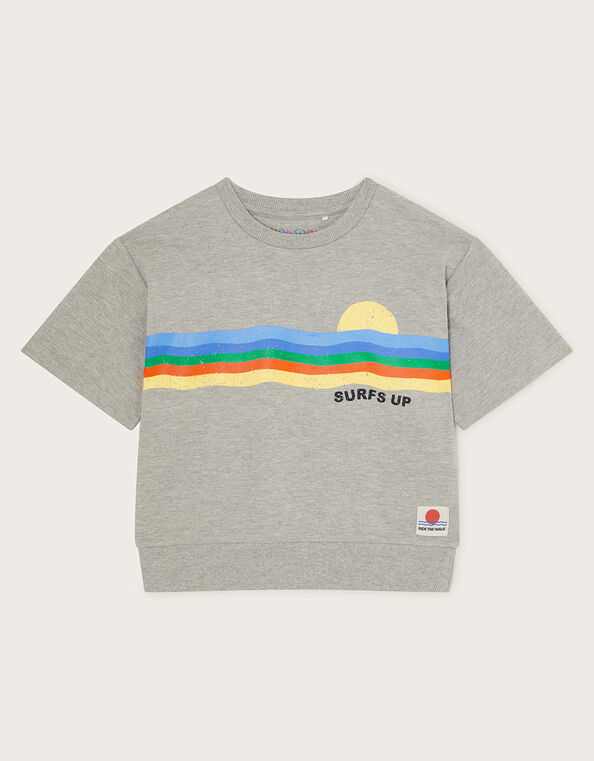 Surf's Up Short Sleeve Sweatshirt, Grey (GREY), large