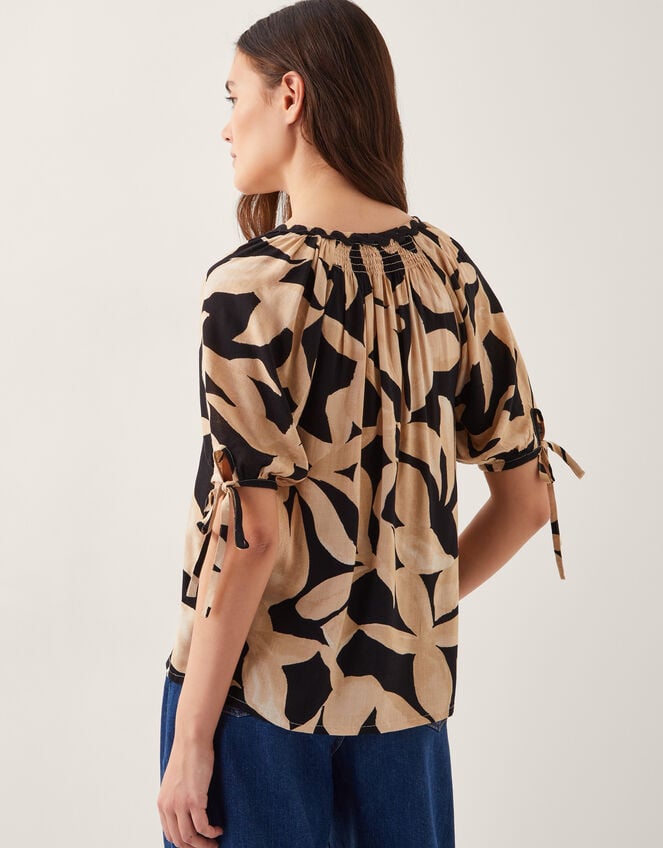 Annie Print Short Sleeve Top, Black (BLACK), large