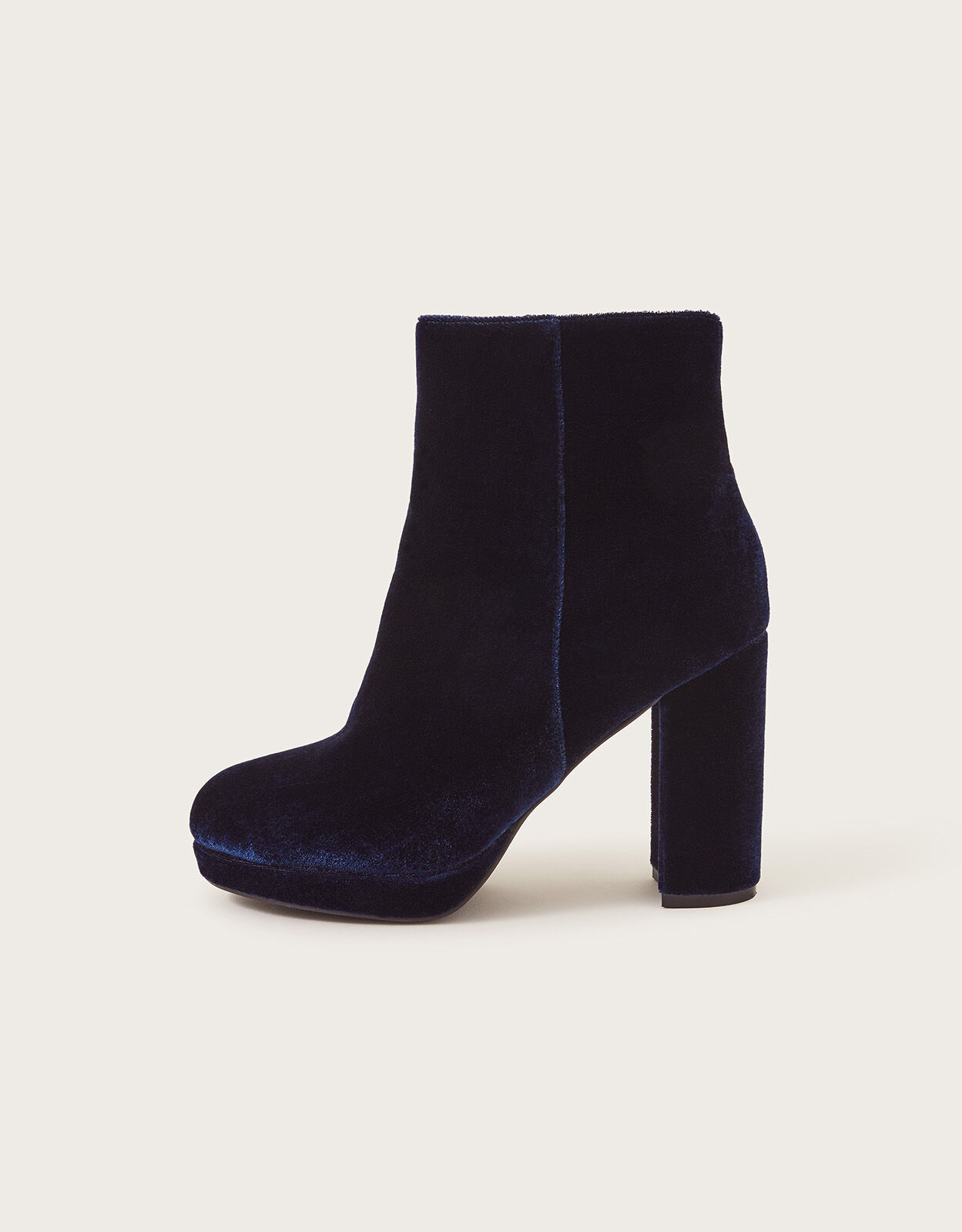 Velvet Platform Boots Blue
