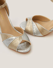 Meg Metallic Two Tone Heels, Gold (GOLD), large