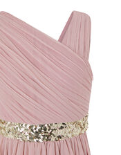 Abigail One-Shoulder Sequin Prom Dress, Pink (DUSKY PINK), large