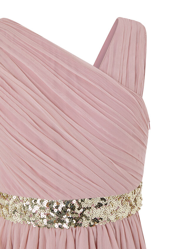 Abigail One-Shoulder Sequin Prom Dress, Pink (DUSKY PINK), large