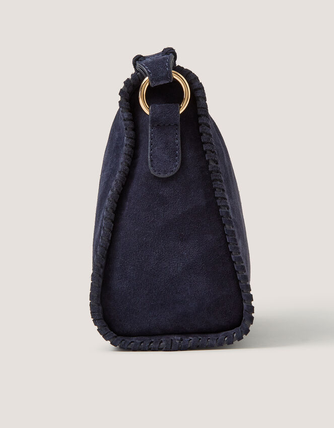 Della Suede Handbag, Blue (NAVY), large