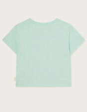 Tie Front Surf Graphic T-Shirt, Green (GREEN), large