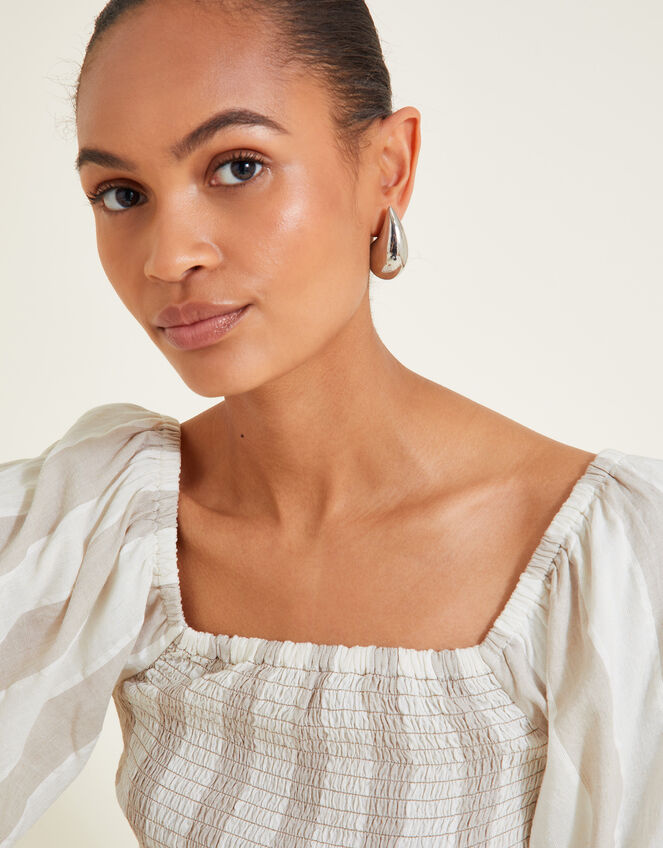 Lila Stripe Dress, Natural (NATURAL), large