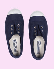 Hampton Canvas Plum Plimsolls, Blue (NAVY), large