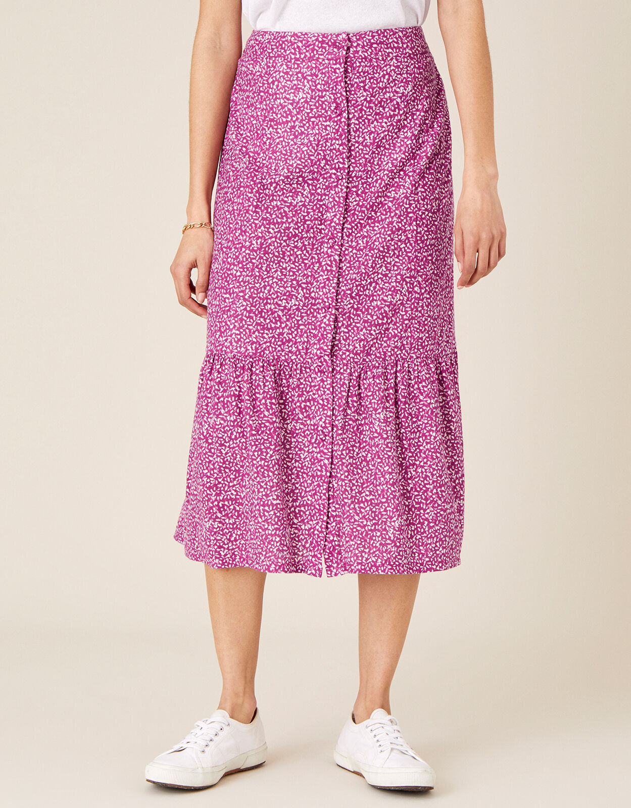 Pink jersey midi skirt top