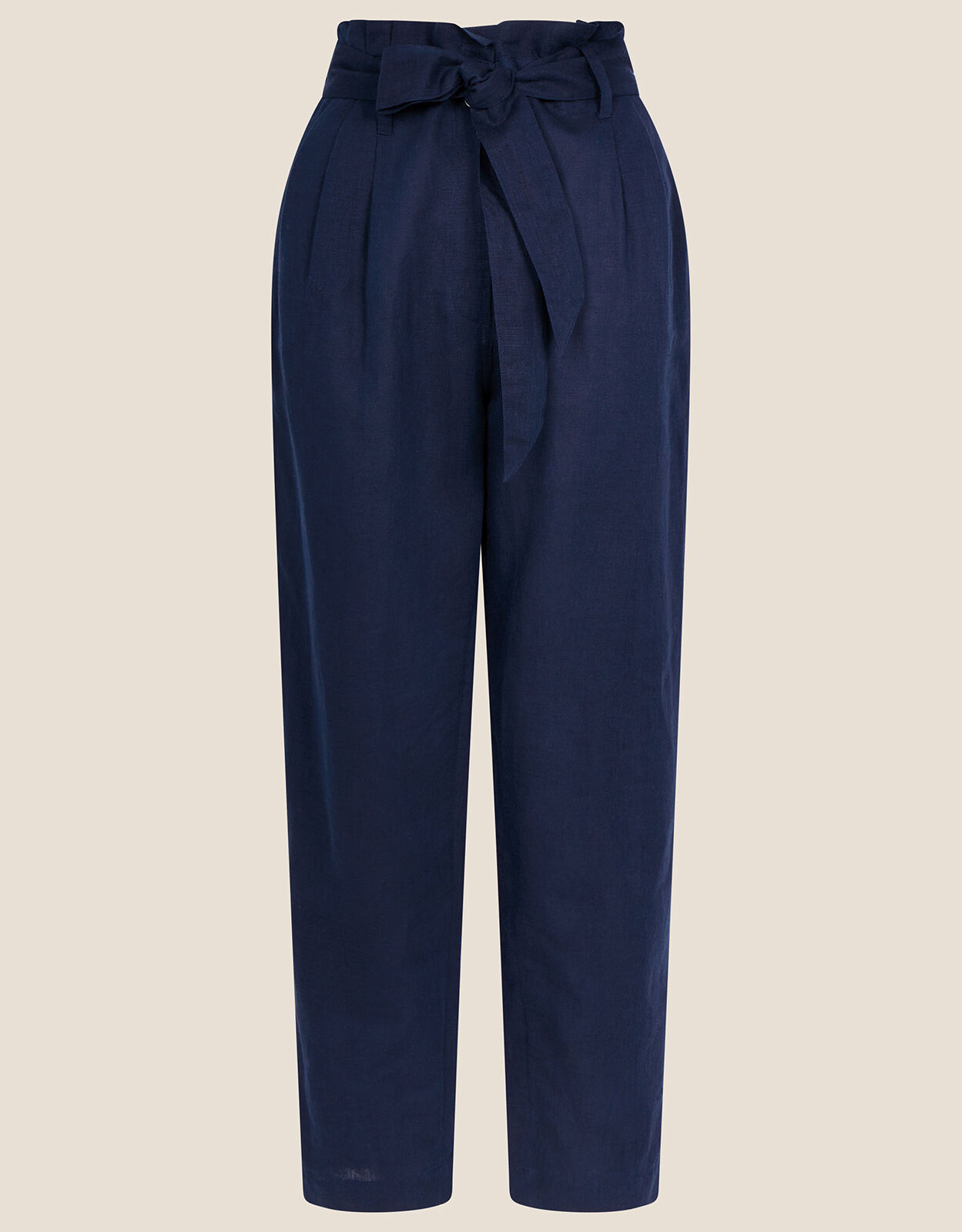Navy blue paper bag pants sales