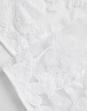 Felicity Embroidered Mesh Cardigan, White (WHITE), large