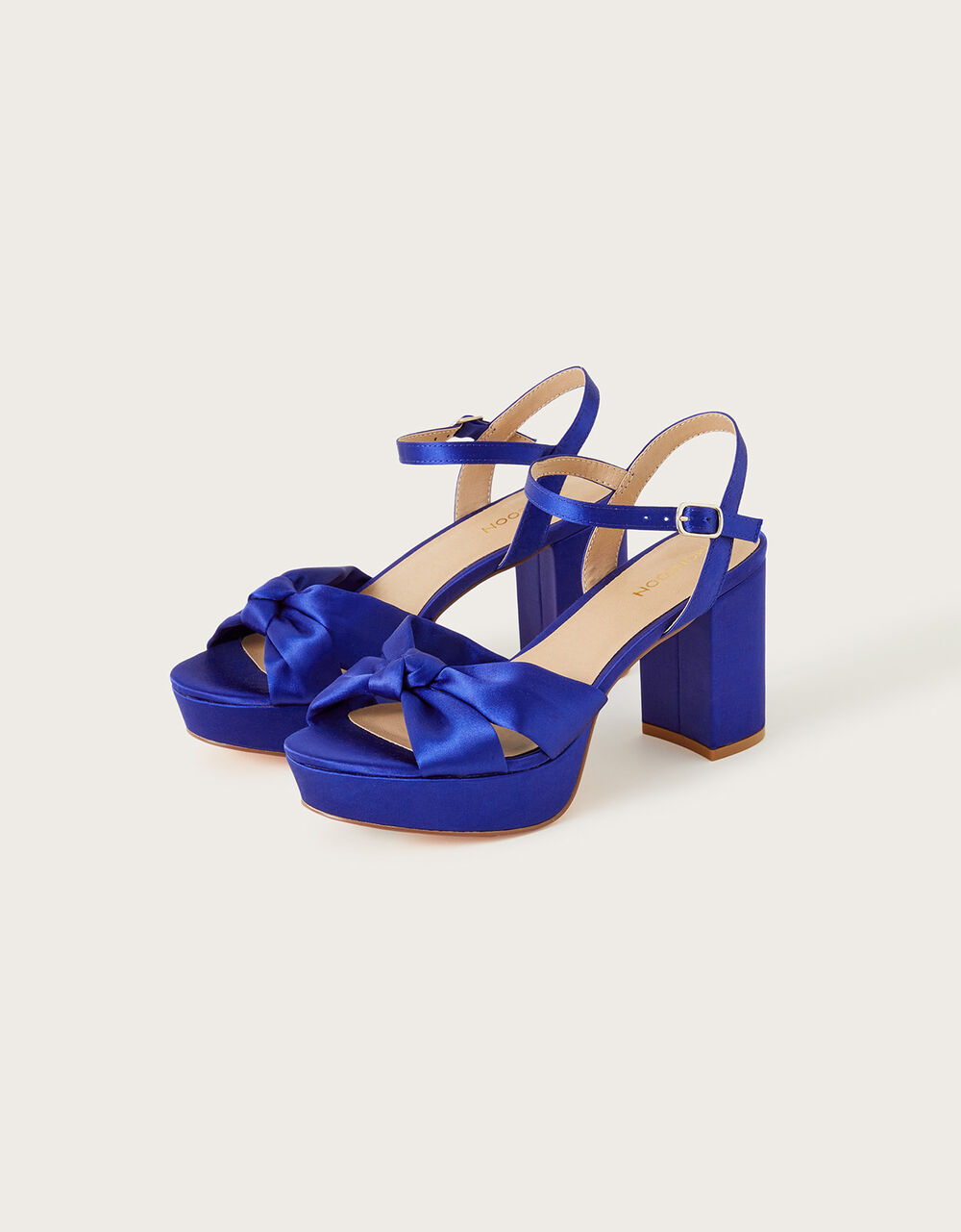 Platform Heeled Sandals Blue Occasion Shoes Monsoon UK.