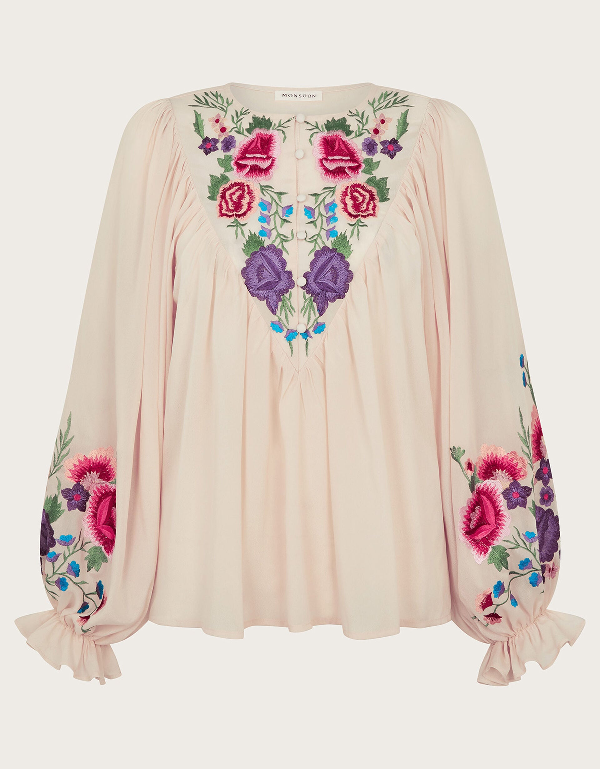 MAX-2121013 MSEAGI IVORY FLOWER BLOUSE