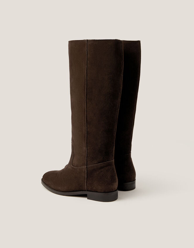 Jean Suede Knee High Boots, Brown (CHOCOLATE), large