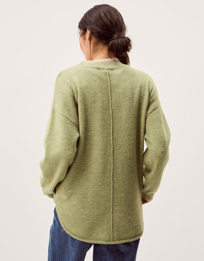 Tori Oversized Tipped Jumper, Green (PALE GREEN), large