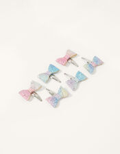 Rainbeam Glitter Bow Hair Clip Set, , large