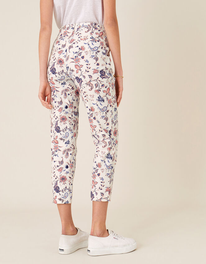 Floral Print Trousers, Ivory (IVORY), large