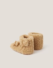 Baby Teddy Bear Slipper Boots, Tan (TAN), large