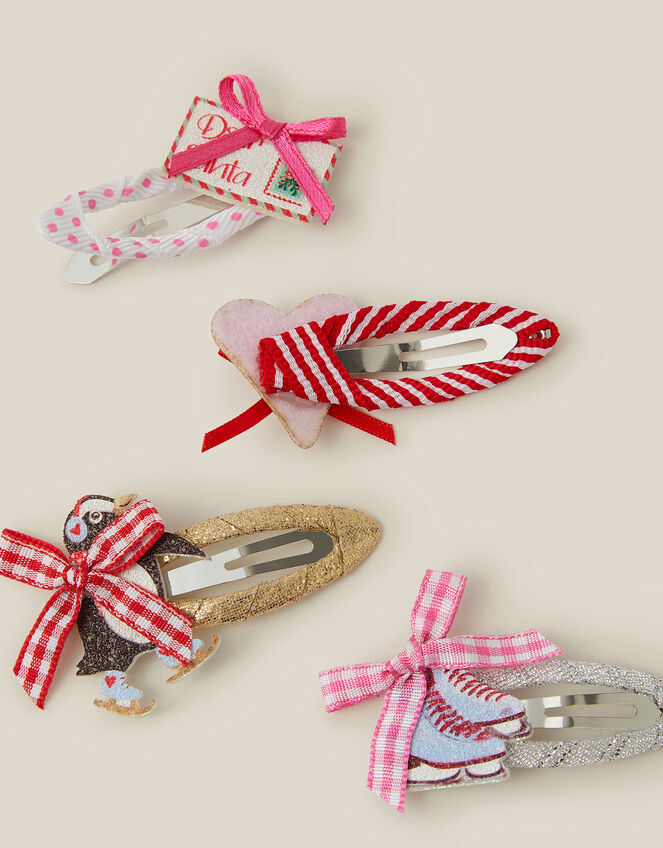 4-Pack Festive Hair Clips, , large