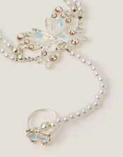 Butterfly Linked Bracelet & Ring Set, Silver (SILVER), large