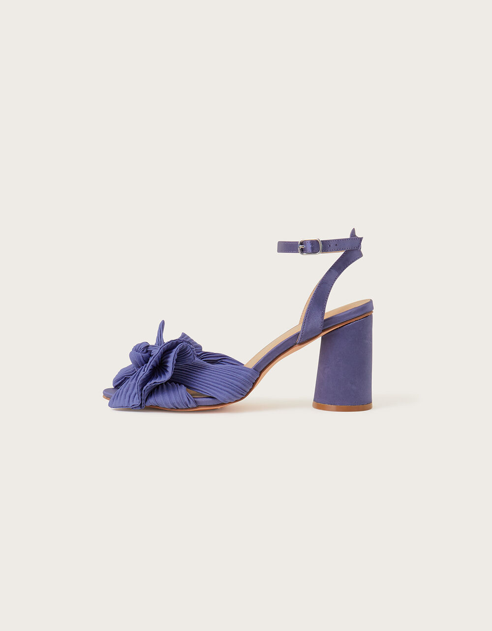 Bow Block Heel Sandals Blue Occasion Shoes Monsoon UK.