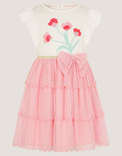 Tulip Polka Dot Mesh Disco Dress, Pink (PINK), large