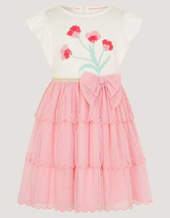 Tulip Polka Dot Mesh Disco Dress, Pink (PINK), large