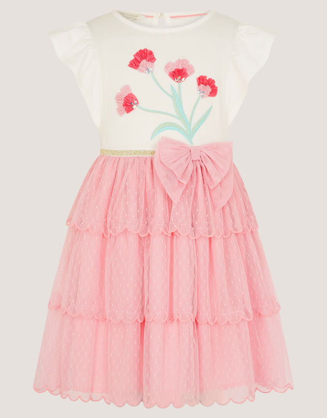 Tulip Polka Dot Mesh Disco Dress, Pink (PINK), large