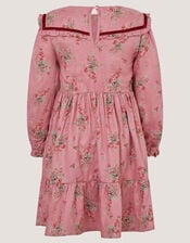 Ditsy Floral Square Collar Dress, Pink (PINK), large