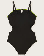 Texture Swimsuit , Black (BLACK), large