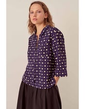 East Aimi Printed Shirt, Blue (NAVY), large