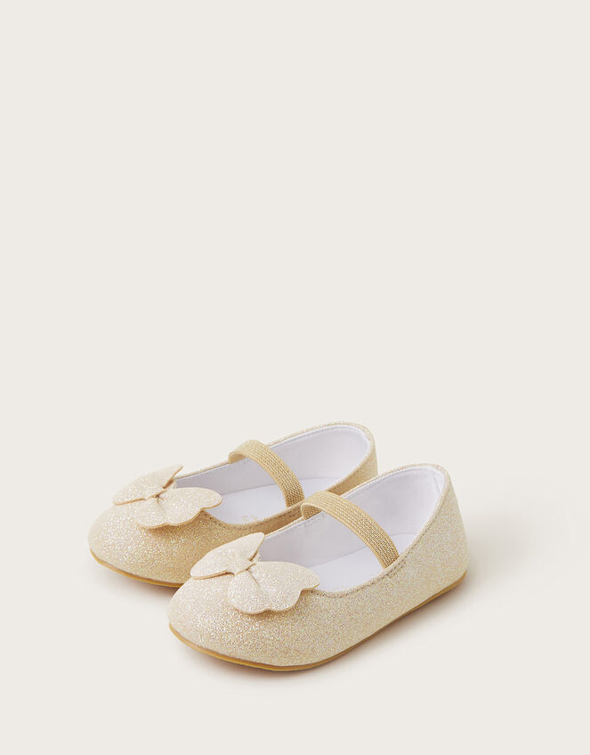 Sparkle Bow Walker Shoes, Gold (GOLD), large