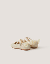 Glitter Mary Jane Ballet Flats, Ivory (IVORY), large