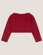 Baby Ottilie Appliqu&eacute; Rose Cardigan, Red (RED), large