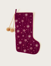 Embroidered Velvet Stocking, , large