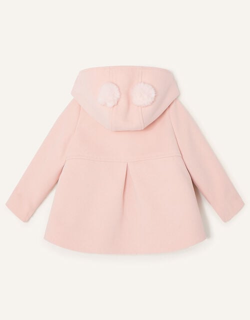 Baby Pom-Pom Hooded Coat, Pink (PALE PINK), large