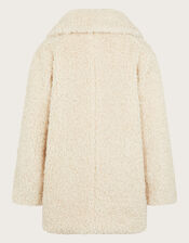 Heart Pocket Borg Crombie Coat, Cream (CREAM), large