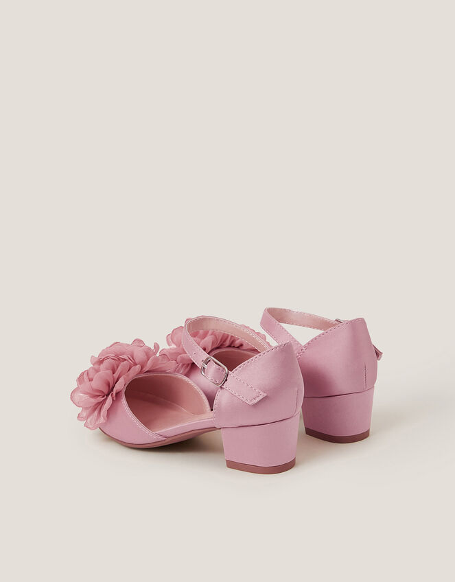 Corsage Satin Two-Part Heels, Pink (PINK), large