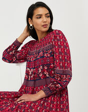 Deanna Printed Dress in LENZING™ ECOVERO™, Orange (CORAL), large