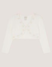 Phoebe Pearl Trim Cardigan, Ivory (IVORY), large