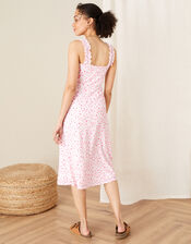 Printed Jersey Midi Dress, Ivory (IVORY), large