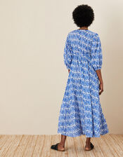 Benita Printed Maxi Dress, Blue (BLUE), large